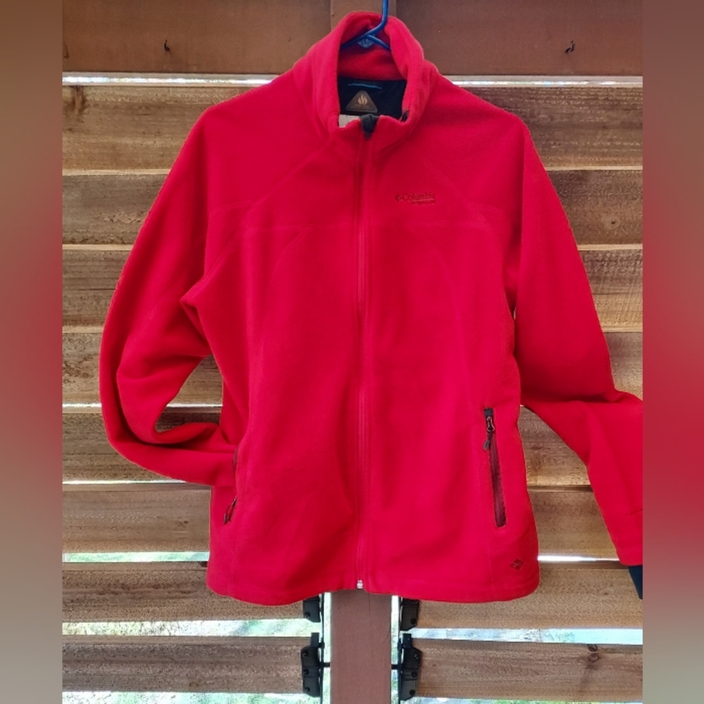 Womens red Columbia fleece jacket size XL